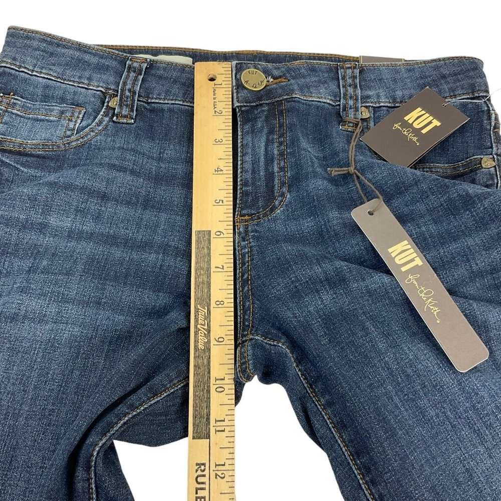 KUT from The Kloth Jeans Women's Size 4 Blue Maggie Skinny Boyfriend Crop Denim - Picture 9 of 11